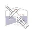 thumbnail image 2 of 1/4" x 1" Plastic Drive-Pin Anchor Rivets | All Nylon 2 Piece | Truss Head | Body: Nylon 6/6 Impact Modified | Pin: Nylon 6/6 Impact Modified - WHITE (Quantity: 1000), 2 of 3