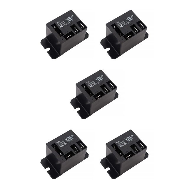 Sidaley Relé de aire acondicionado de 4 pines, relés electrónicos industriales para compresor de coche, aparatos de refrigeración reemplazables de 24V 5piezas