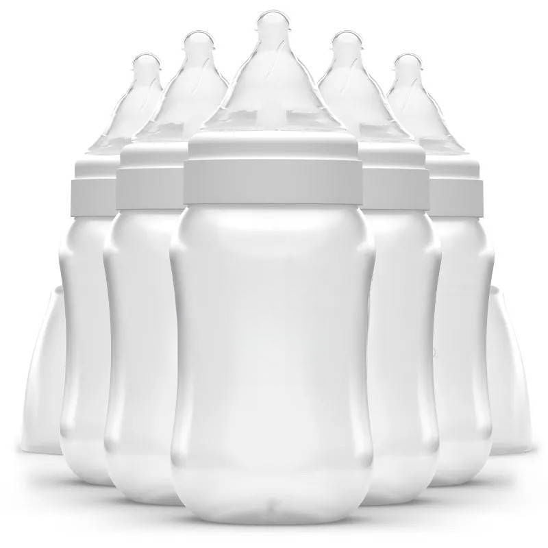 Wide-Neck Anti-Colic Baby Bottles, 5 fl oz 6-Pack, BPA-Free, Silicone Nipple, Infant Feeding Bottles, Newborn Baby Bottles, Wide Neck Baby Feeding Bottle Set