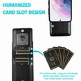 thumbnail image 3 of Dteck Back Wallet Phone Case for Samsung Galaxy S21 Plus 4G 5G with ID & Credit Card Holder Slots Pockets Wallet Back Cover Stand Flip Folio Leather Cell Cases Women Men, Black, 3 of 8
