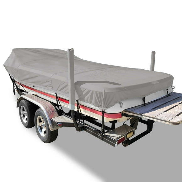 Carver Housse de Bateau 79003 Flex-Fit PRO; Utilisée pour le Rangement; Bateau à Bar à Coque en V; Déperlant/protection UV/résistant à la Moisissure; Gris Brume; Polyester de Qualité Marine Poly-Flex II