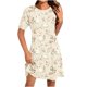 thumbnail image 1 of Vestido Corto para las Mujeres Cuello Redondo Manga Corta Impresa Suéter, Moda Casual Estilo Línea, 1 of 7