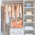 thumbnail image 4 of Yayeee Collapsible Cube Storage Bin with Lid Fabric Closet Decorative Basket with Handles, Abstract Orange Flowers, 4 of 7