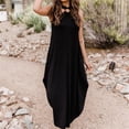 thumbnail image 3 of Vestido De Las Señoras Vestido de playa de verano Halter Vestido largo Moda elegante para ir de compras (Negro XL) Cgtredaw para Mujer Negro T M, 3 of 7