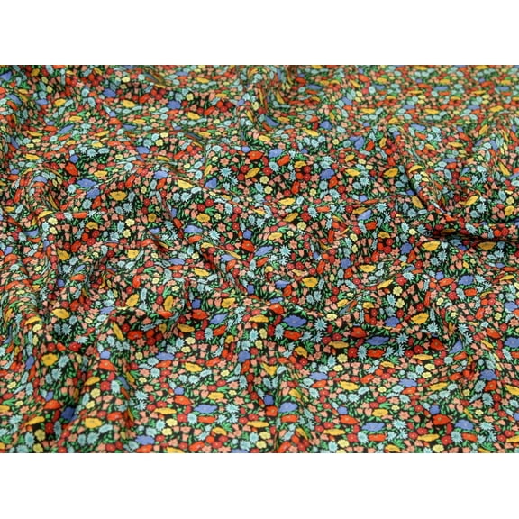 Liberty London Poppy Park Kensington Silk Crepe de Chine Fabric - per yard