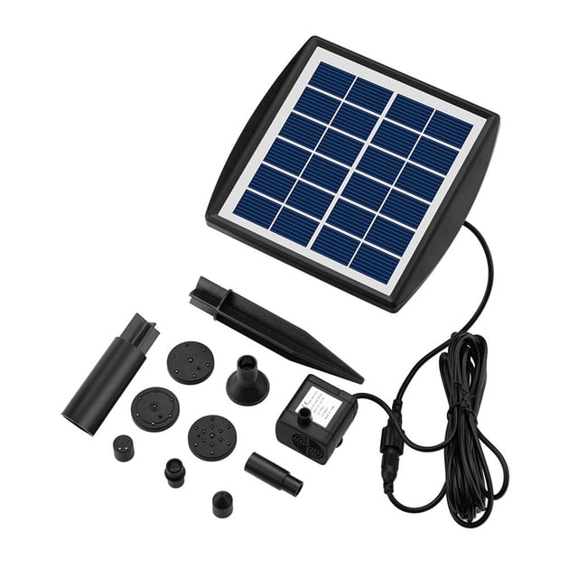 2W Solar Powered Water Fountain Outdoor Patio Courtyard Landscape Decorative Waterproof Pump Fountain Workhe