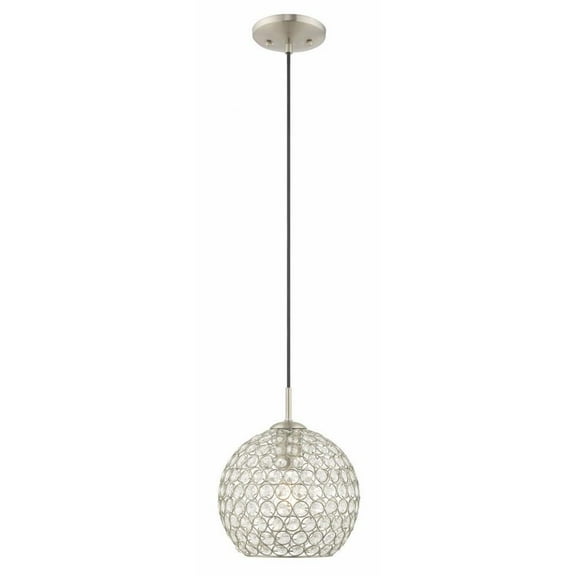1 Light Mini Pendant in Glam Style 8.75 inches Wide By 12 inches High-Brushed Nickel Finish Bailey Street Home 218-Bel-3110260
