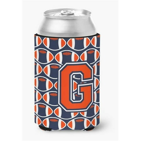 

Letter G Football Orange Blue & White Can or Bottle Hugger