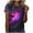 #278-Purple, variant on AUNVITO Women's Carnival Print T-shirt Loose Fit Round Neck Short Sleeve Casual and Festive Style