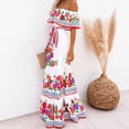 thumbnail image 4 of Vestido Largo Básico Impresión de vestido largo básico de gran tamaño para mujer elegante ropa diaria (blanco L) Cgtredaw para Mujer Blanco T XL, 4 of 6