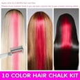 thumbnail image 5 of 10 Colors Hair Chalk Combs, Festive Fun Hair Chalk Combs, Temporary Hair Color Dye for Girls Birthday Christmas New Year Cosplay Hair DIY Party, Easy Wash Out, 5 of 9