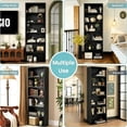 thumbnail image 4 of 71" Tall 6-Tier Bookshelf, Large Open Storage Bookcase, Freestanding Display Shelf for Living Room, Bedroom or Home Office, Black, 4 of 9