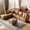 Brown, variant on JULY'S SONG 91.5" Leather Modular Sectional Sofa with Storage Ottoman, Oversized L-Shaped Couch with Storage Seat, 4 Seater Couch for Living Room, Brown