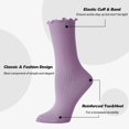 thumbnail image 3 of Ruffle Socks Woman, White Crew Cute Frilly Ankle Lettuce Dress Socks for Women Girls Turn-Cuff  5Pairs, 3 of 7