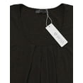 thumbnail image 5 of Doublju Women's Basic Round Neck Ruched Stretch Blouse CHARCOAL XL, 5 of 5