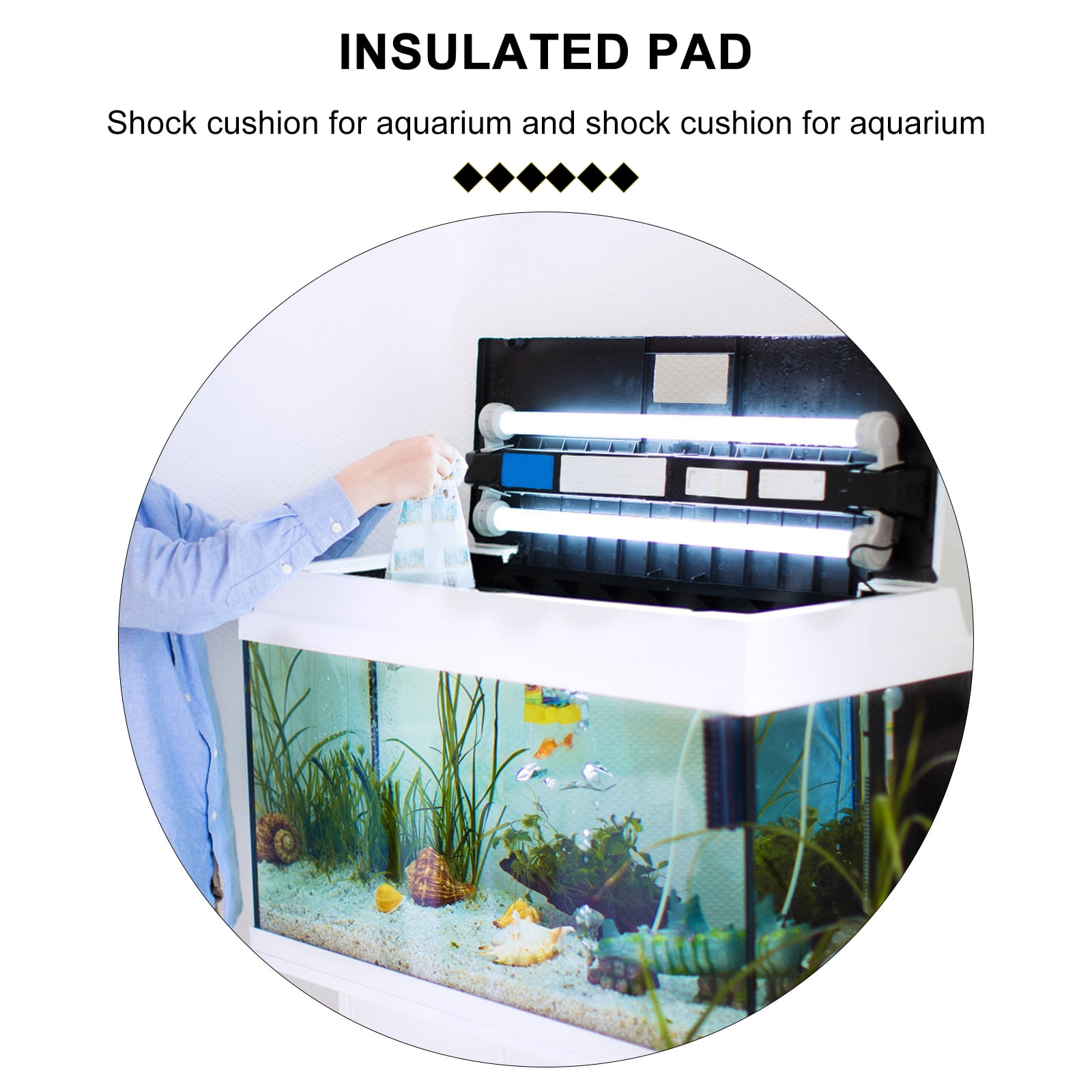 TEHAUX Aquarium Accessories Aquarium Leveling Mat, Under Aquarium Mat Black  Foams Non-Slip Shockproof Aquarium Pad Universal Fish Tank Foams Pad for