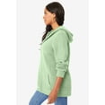 thumbnail image 3 of Roaman's Women's Plus Size Thermal Waffle Hoodie Zip Up Cardigan Jacket, 3 of 5