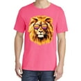 thumbnail image 2 of Wild Bobby, Lion With Sunglasses, Animal Lover, Garment-Dyed Washed Look Short Sleeve T-Shirt, Neon Pink, Small, 2 of 3