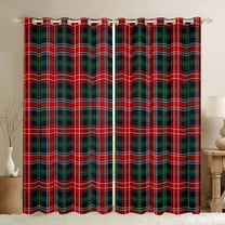 Homewish Geometric Stripes Black Out Curtains For Kids Teens Adults,Abstract Plaid Curtains Pack of 2 (42x63 Each),Vintage Aesthetic Bedroom Curtains,Breathable Home Decor