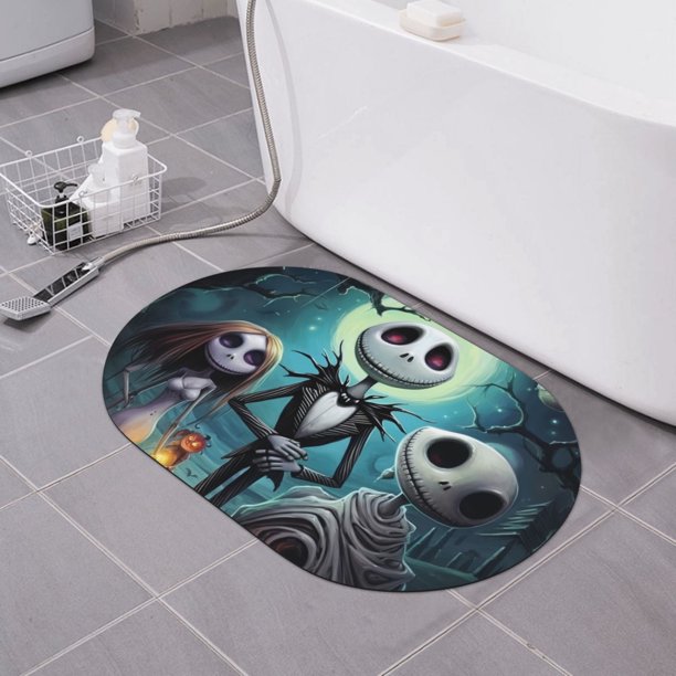 Alfombrilla de baño de tierra de diatomeas de Pesadilla antes de Navidad, alfombrilla de ducha antideslizante de goma, de secado rápido, superabsorbente, alfombrilla de baño de piedra, alfombrilla