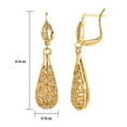 thumbnail image 2 of Yoursfs Filigree Teardrop Leverback Dangle Earrings for Women 18K Gold Plated Hypoallergenic Piercing Earrings for Wedding Prom Jewelry, 2 of 6