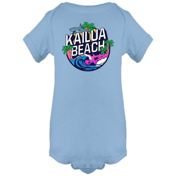 Kailua Beach Waves And Palm Tree Bodysuit Infant -Image by Shutterstock, 24 Months
