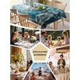 thumbnail image 6 of Blue Teal Spring Floral Tablecloth Rectangle Table Cloths 54x108, Waterproof Tablecloth Outdoor Table Cloth, Modern Botanical Oil Painting Art Washable Table Cover for Kitchen Dinning Party, 6 of 8