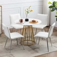 thumbnail image 2 of Duhome Dining Faux Leather Chairs Set of 4, Dining Room Chairs Armless Kitchen Side Chairs, White, 2 of 7