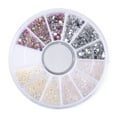 thumbnail image 2 of Herunwer Nail Art Rhinestones Fake Pearl Gems Jewelry Decorations Manicure Wheel, 2 of 6