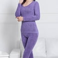 thumbnail image 4 of JIKNTTR Thermal Underwear For Women Soft Long Johns Set Lace Base Layer Winter Warm Top & Bottom 2Pcs Women's Thermal Underwear Set Soft Long Johns for Women, 4 of 4