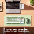 thumbnail image 3 of Meetion Foldable Keyboard and Mouse, Bluetooth & 2.4G wireless, Portable, Rechargeable, Green, 3 of 9