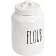 thumbnail image 1 of czcpp-Ceramic Flour Jar, Modern Rae Dunn Farmhouse Design with "FLOUR" Wording, Kitchen Decor and Organization, Airtight Food Storage Container for Flour Storage, 9.5" H x 3.94" D, White, 1 of 4