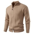 thumbnail image 2 of Yiliang Zip Up Fleece Sweaters for Men Fall and Winter Long Sleeve Warm and Thermal Top Clothes ,Khaki,L, 2 of 4