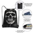 thumbnail image 2 of Sigee Black White Hat Skull for Drawstring Zipper Backpack ,Waterproof, Durable, Lightweight Gym Bag for Sports, 2 of 5