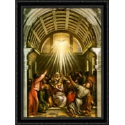 Pentecost 28x38 Large Black Ornate Wood Framed Canvas Art by Titian
