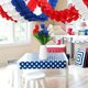 thumbnail image 4 of Ramo Artificial de Flores Rojo, Blanco y Azul Decoración del Día de la Independencia de la Mesa 6 Cabezas Realista, Ramo de Tulipanes de Tres Colores de 6 Cabezas, 4 of 6