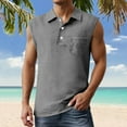 thumbnail image 2 of oqasdz Mens T Shirts Tanks Big and Tall Shirts Sleeveless Muscle Gym Workout Running Beach Summer Vintage Button Up Vest Tee Top, 2 of 5
