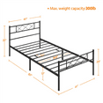 Easyfashion Journee XDesign Metal Platform Twin XL Bed, Black