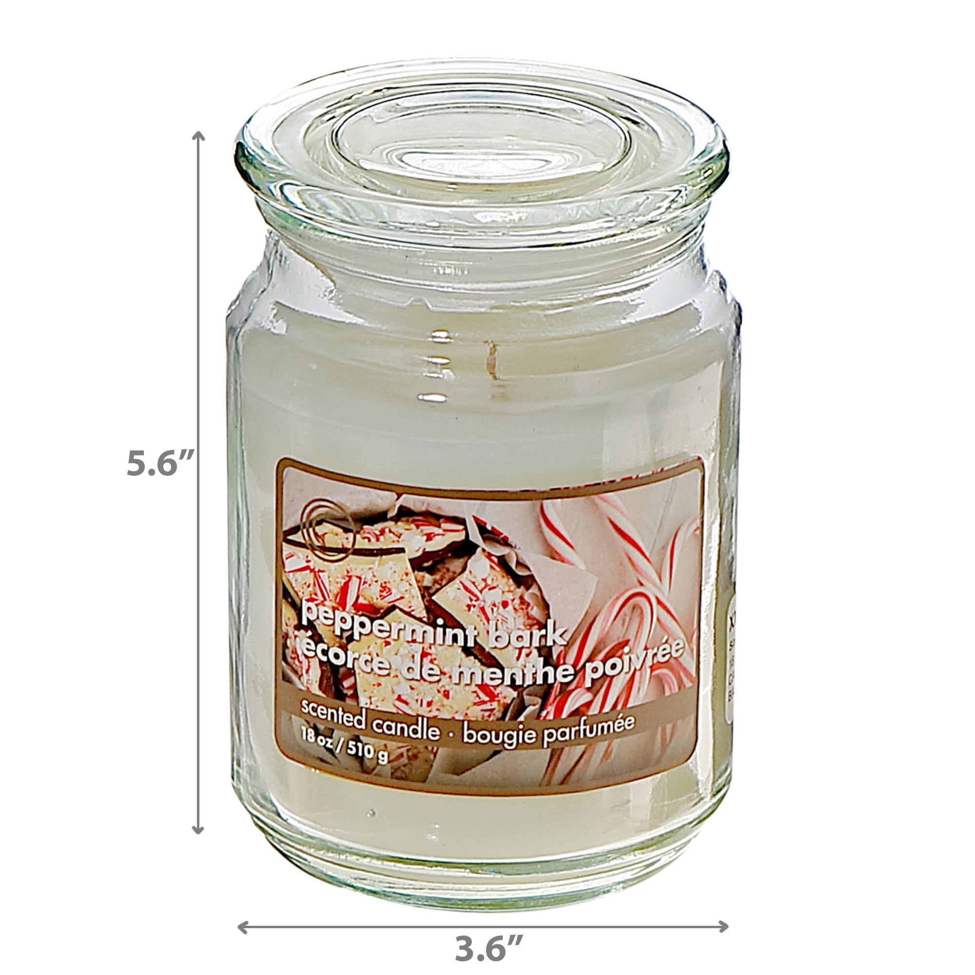 18 Oz Scented Jar Candle (Peppermint Bark) - Set of 2