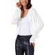 thumbnail image 4 of Suéter de punto de manga larga con botones para mujer INSPIRE CHIC, con escote en V y recortes, cárdigan corto, tamaño S, color blanco, 4 of 6