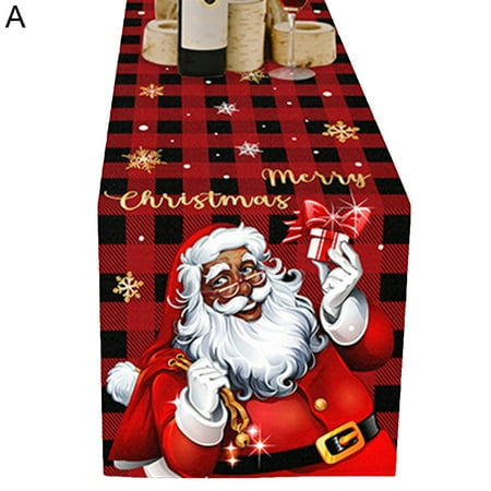 

YIJI Christmas Tablecloth Create Atmosphere Washable Trendy Xmas Plaid Pattern Table Cloth