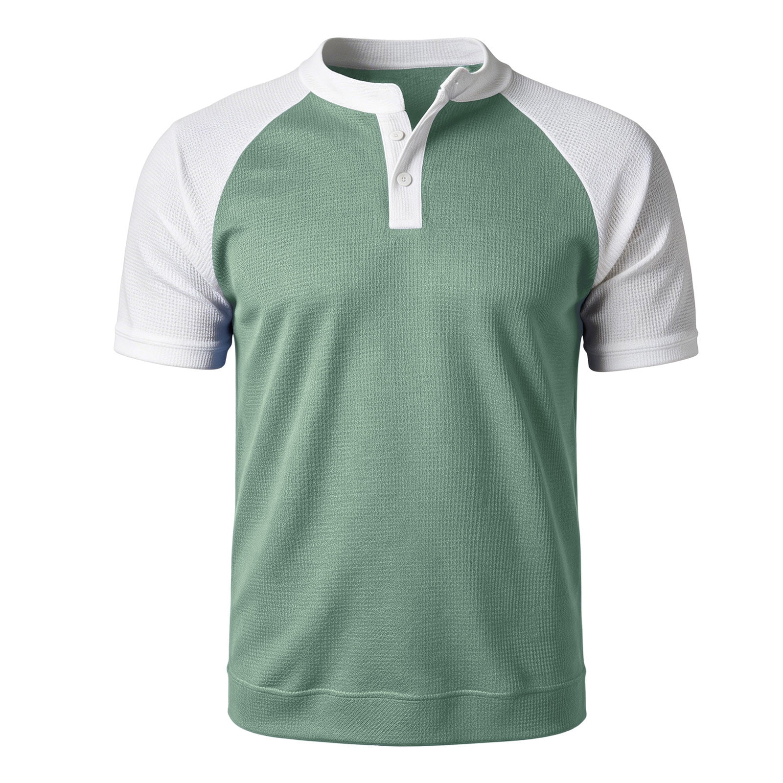Mens Henley Shirts Raglan Short Sleeve Baseball Tees Casual Slim Fit T-Shirts Color Block Workout Top