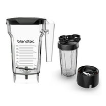 Blendtec FourSide (75 oz) GO Travel Bottle (34 oz) BUNDLE-Professional-Grade Blender Jar-BPA-free-Clear