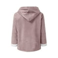 thumbnail image 5 of VINUSLI Oversized Sherpa Jacket Women Winter Horn Button Faux Suede Hoodie Long Sleeve Parka Pea Coats Outerwear​ Pink,M, 5 of 5