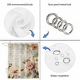 thumbnail image 3 of Farmhouse Pink Floral Shower Curtain Set - Extra Long 72" x 96" Washable Bathtub Curtain with 12 Hooks, Spring Vintage Botanical Flowers Waterproof Fabric Stall Shower Curtains for Bathroom Décor, 3 of 6