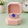 thumbnail image 3 of 5mm Square Shape Natural Amethyst 925 Silver Celtic Women Mother's Day Gift Ring, 3 of 7