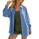 thumbnail image 1 of Craaazy Women's Relaxed Fit Collared Blouse, Solid Color Long Sleeve Button Down Top, Loose Comfy Cotton Casual Shirt for Spring & Fall Gifts, 1 of 5