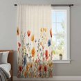 thumbnail image 4 of Yellow Red Blue Spring Floral Sheer Curtains 84 Inches Long, Watercolor Botanical Summer Flowers Light Filering Curtains, Breathable Simi Curtain Privacy Drapes for Living Room Window Treatment, 4 of 9