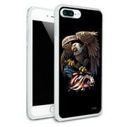 These Colors Don't Run Patriotic Eagle USA American Flag Protective Slim Fit Hybrid Rubber Bumper Case Fits Apple iPhone 8 Plus