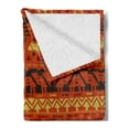 thumbnail image 2 of Tribal Soft Flannel Fleece Throw Blanket, Antique Folkloric Motifs Geometric Art Ornaments Illustration, Cozy Plush for Indoor and Outdoor Use, 60" x 80", Orange Yellow, by Ambesonne, 2 of 5
